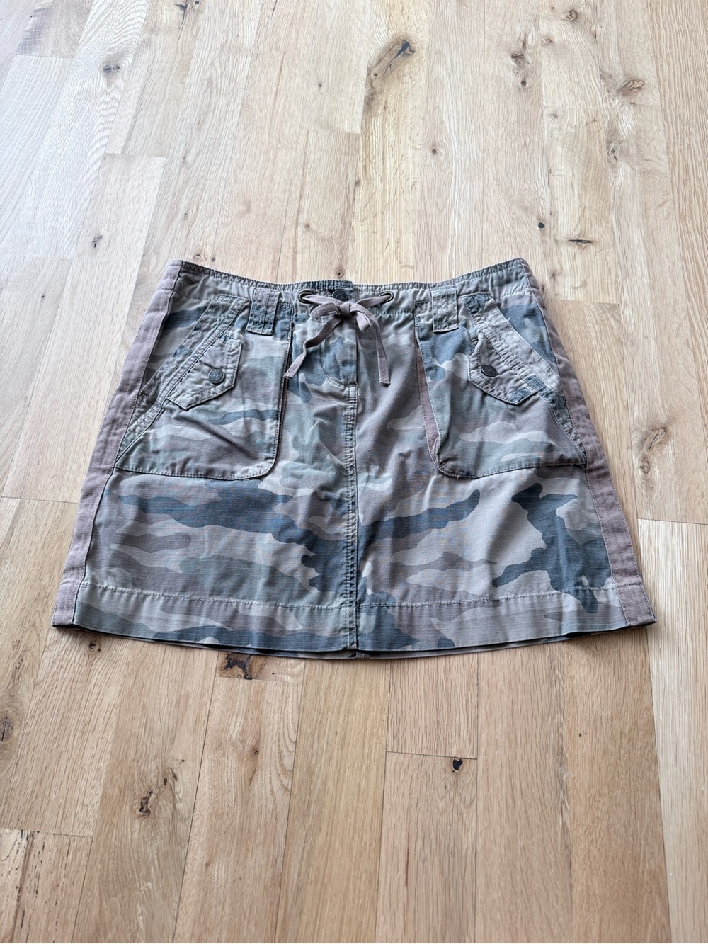 J. Crew Beige and Green Camo Mini Skirt